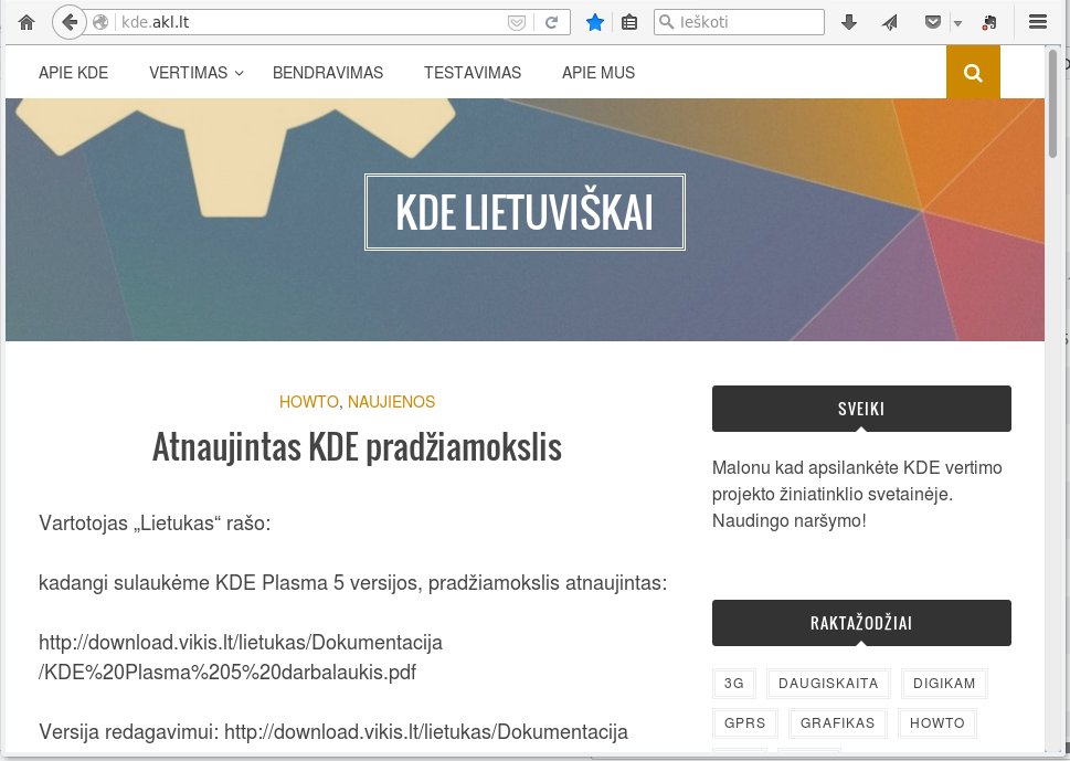 Nauja tinklaraščio „KDE lietuviškai“ išvaizda